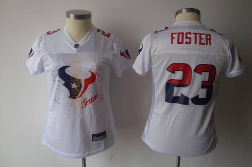Texans #23 Arian Foster White 2011 Women's Fem Fan Stitched NFL Jersey